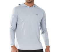 NORTHYARD Men's UPF 50+ Hoodie Shirts Long Sleeve Sun Protection Fishing Swim Beach UV SPF Rash Guard Quick Dry Lightweight, Lightgrey, Medium