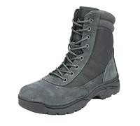 NORTIV 8 Men's Army Boots Side Zipper Lace Up Outdoor Motorcycle Combat Bootie Lace Up Army Tactical Combat Boots,Size 8.5,Dark/Grey,Trooper