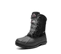 NORTIV 8 Men's Insulated Waterproof Work Winter Snow Boots, BLACK Size 7.5 UK