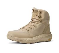NORTIV 8 Men's Mid Military Tactical Boot Comfortable Lightweight Boots for Work All Day Side Zipper Motorcycle Combat Boots,Size 12,Sand,SNMT241M