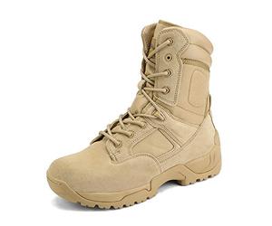 NORTIV 8 Men's Military Side Zipper Tactical Work Boots Hiking Motorcycle Combat Boots,Size 9.5,Sand,RESPONSE