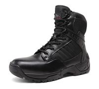 NORTIV 8 Men's Military Tactical Work Boots Leather Motorcycle Combat Boots,Size 11W,Black,Desert-W