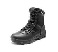 NORTIV 8 Men's Tactical Military Work Boots Side Zipper Outdoor Motorcycle Combat Boots 8 Inches 2.0 Trooper-pro,Size 9.5,Black,Trooper-PRO