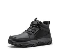 NORTIV 8 Men's Walking Boots Lightweight Breathable Durable Leather Upper Fashion Casual Chukka Ankle Boots Outdoors Hiking & Trekking Footwear,Size 11,Black,SNHB2411M