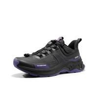 NORTIV 8 Women's Lightweight Walking Shoes Quick Laces Low Rise Hiking Shoes Outdoors Sneakers,Size 4.5,Black/Purple,SNHS239W