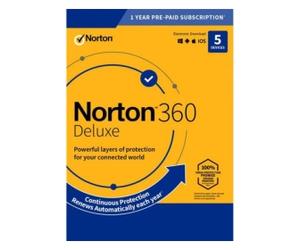 Norton 360 Deluxe | Protection for 5 Devices | Windows, Mac, Android & iOS