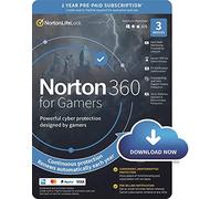 Norton 360 for Gamers 2022, Antivirus software 3 Devices and 1-year subscription with automatic renewal, Secure VPN, Dark Web Monitoring & Password Manager, PC/Mac/iOS/Android, Activation Code by Post