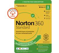 Norton 360 Standard | 1 Device | 1 Year Subscription with Automatic Renewal | Includes Secure VPN and Password Manager | PCs, Mac, Smartphones and Tablets