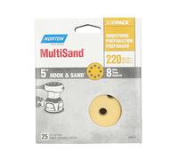 Norton 49218 5-Inch 8 Hole P220 Hook and Loop Discs, 25-Pack