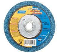 Norton Bear-Tex Depressed Center Vortex Rapid Finish Unified Nonwoven Abrasive Wheel Type 27 4-1/2"""" Diameter 5/8""""-11 Arbor Grit 5AM (Pack o