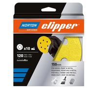 Norton Clipper P120 Sanding Disc 150mm (Pack of 10)