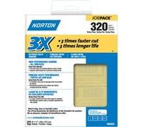 Norton ProSand Premium 320 Grit Aluminum Oxide Sandpaper, Fiber Backing, Compatible with Sanding Block, for Metal, Wood, Fiberglass & Composites, Pack of 20, 9 x 11 Inch Sheets