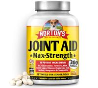 Norton’s Joint Aid Max Strength for Dogs - 300 Tablets Advanced Formula with MSM Turmeric Glucosamine Green Lipped Mussel & Calcium for Senior Dogs