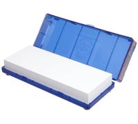 Norton-Saint Gobain Abrasives 89507 Japanese-Type 4000 Grit Waterstone for Fast Sharpening and Ultra Fine Finishes, Silicon Carbide/Aluminum Oxide Abrasives, 8"L x 3"W x 1"H, Blue Plastic Hinged Box