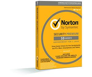 Norton Security Premium 2018 | 10 Geräte | 1 Jahr | PC/Mac/iOS/Android | Download