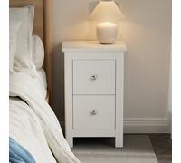 norton small wooden bedside cabinet with 2 drawers - white