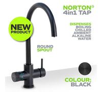 Norton Tapure 4-In-1 Tap Matte Black Round Spout Filtered Boiling, Chilled, And Ambient Water