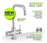 Norton Tapure 4-In-1 Tap Stainless Steel Square Spout Filtered Boiling, Chilled, And Ambient Water