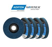 Norton Vortex Rapid Blend 115mm x 22mm Discs 5pcs Medium Deburring & Finishing