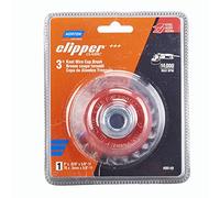 Norton Wire Brush, Clipper 3" Wire Cup Brush for Angle Grinder, Carbon Steel Metal Brush for Cleaning, Knotted Wire Metal Brush, Pack of 1