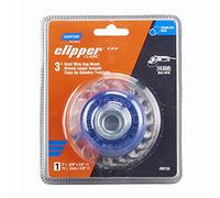 Norton Wire Brush, Clipper 3" Wire Cup Brush for Angle Grinder, Stainless Steel Wire Brush for Cleaning, Knotted Wire Metal Brush, Pack of 1