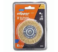 Norton Wire Brush, Clipper 3" Wire Wheel for Drill and Pencil Grinder, Carbon Steel Metal Brush for Cleaning, Crimped Wire Metal Brush, Pack of 1