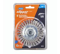 Norton Wire Brush, Clipper 4" Wire Wheel for Angle Grinder, Stainless Steel Wire Brush for Cleaning, Knotted Wire Metal Brush, Pack of 1