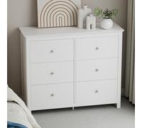 norton wooden chest of 6 drawers - white