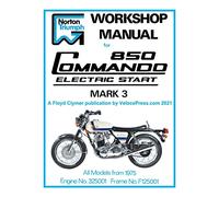 Norton Workshop Manual for 850 Commando Electric Start Mark 3 from 1975 Onwards (Part Number 00-4224)
