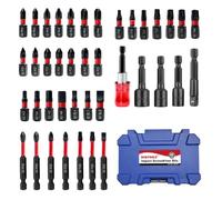 NORTOOLS 40PCS Impact Screwdriver bit Set Phillips, Slotted and Torx, S2 Steel,Magenetic Nut Driver Set for Impact Drills and Premium Deep Drivers,Retractable Bit Holder and 1/4'' Quick Chang