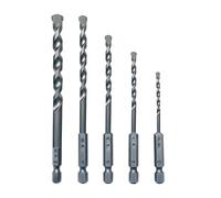 NORTOOLS 5PCS Masonry Drill Bit Set (3/4/5/6/8 mm) - Carbide Tip for Concrete, Brick, Stone | 1/4" Hex Shank Fits DeWalt, Makita, Bosch Drills | Heavy Duty Cement & Natural Stone Drill Bits