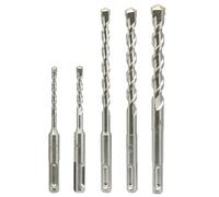 NORTOOLS 5pcs SDS Plus Rotary Hammer Drill Bit Set, SDS-Plus Drill Bit Set, Double Thread Tungsten Carbide Tip, for Brick, Concrete, Stone and Cement - Storage Case