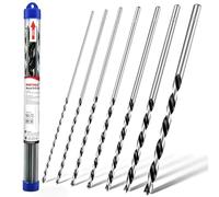 NORTOOLS Brad Point Wood Drill Bit Set, 7Pcs 12 Inch Extra Long 300mm Drill Bit Set with Double Flutes Design for Carpenter Woodworking and Hardwood, Plywood, Plastic, Aluminum (4cm - 12cm)