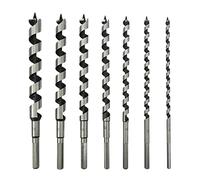 NORTOOLS Brad Point Wood Drill Set,7pcs Drill Bit Set （6/8/10/12/14/16/18mm）x230 mm Hollow augers Extra Long Twist Drill Bits Hand tools for Hardwood Softwood Plywood