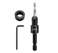 NORTOOLS Countersink Drill Bit Set,TCT Wood Drills Woodworking Chamfer Counter with Pilot Drill and 1/4" Hex Shank Adjustable Countersink Set for Carpenters tools DIY Lovers Woodworker Hobbyists 3mm