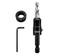 NORTOOLS Countersink Drill Bit Set,TCT Wood Drills Woodworking Chamfer Counter with Pilot Drill and 1/4" Hex Shank Adjustable Countersink Set for Carpenters tools DIY Lovers Woodworker Hobbyists 6mm