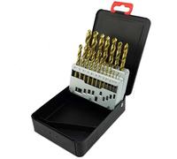 NORTOOLS Drill Bit Set,19 pcs Titanium Nitride Coated HSS Round Shank Drill Bits for Steel, Soft Metal, Wood & Hard with Protective Storage Case 1.0-10.0 x 0.5 mm