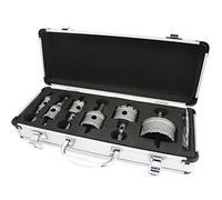 NORTOOLS Hole Saws,7 PCS TCT Drill Bit sets with Pilot Drills Set, Heavy Duty Hole Cutte for Brick Stone Concrete Cement, Stainless Steel Cavity Wall Box Set