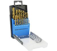 NORTOOLS HSS TiN Coated HSS Drill Bit Set with Round Shank for Steel, Soft Metal, Wood & Hard Plastic | Plastic Tool Display Storage Box | 19 pcs 1.0-10.0 x 0.5 mm
