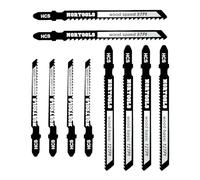 NORTOOLS Jigsaw Blade Set,10 PCS T-Shank HCS Fast & Clean Woodworking CuterJig saw Blades for Wood Softwood Plywood Chipboard Adapted to Bosch DEWALT Makita Multi Saw T119B/T119BO/T111C