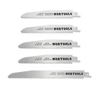 NORTOOLS Reciprocating Saw Blades set, 5 PCS Sabre Saw Blades HSS Cutter Wood Metal Saw Blade Set for Steel Demolition/Wood/Metal Cutting Adapted to Bosch DEWALT Makita(150mm/6"x4 230mm/9"x1)