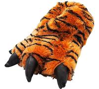 Norty - Adults Big Foot Bengal Tiger Claw Slippers, Brown, Black 39425-Medium