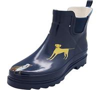 NORTY - Womens Ankle Rain Boots - Ladies Waterproof Winter Spring Garden Boot runs ½ size large, Navy Dogs, 8 UK
