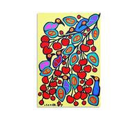 Norval Morrisseau Naive Art Painting Poster Cherry Branch Home Modern Decorative PostersCool Artworks Wall Art Canvas Prints 20x30inch(50x75cm)