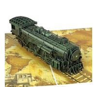 NORVAS Vintage Steam Train 3D Pop-Up Card, Handcrafted Design for Father's Day, Birthdays, and Anniversaries - Perfect Gift for Dad, Husband, Men, Boyfriend, Grandad, and Adults