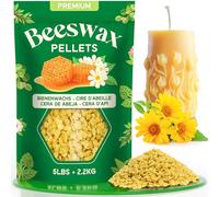 NORVENCE Beeswax Pellets 2.2kg, Pure & Natural Yellow Beeswax for Candle Making, Lip Balm, Soap, Lotion, Creams and Candle Making Supplies - 2.2kg