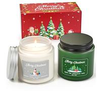 NORVENCE Christmas Candle, Scented Candle Gift Set, Stress Relief Candles Gifts for Women and Men, Christmas Gifts for Women (Green & White, 200G)