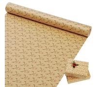 Norvens 44CM x 15M Christmas Wrapping Paper Roll Features an Adorable Reindeer Head Pattern Made of Premium Kraft Paper, Perfect for Wrapping Christmas Gifts and Party Decorations