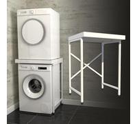 Norvic® Appliance Stand | Universal Stacking Kit with Anti-tip Plinth for Washing Machine, Tumble Dryer, Dishwasher - Space Saving Pedestal for Bathrooms, Laundry, Utility & Kitchens (White)