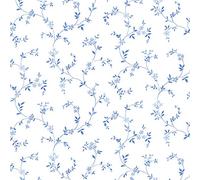Norwall CK36603 Seed Trail Blues & White pre-Pasted Wallpaper, Blue, Navy & White
